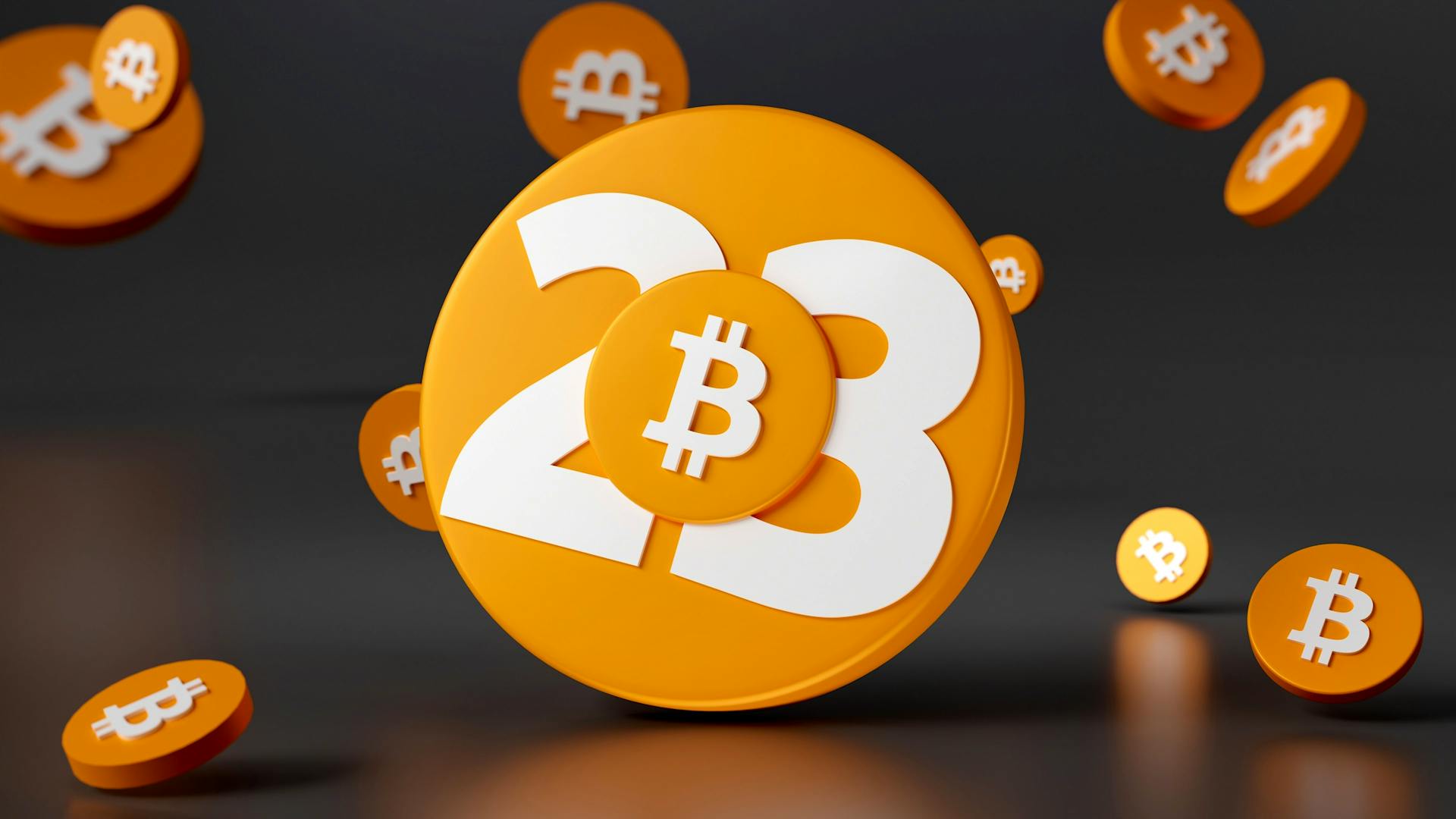 Återblick av 2023: Vilket år för Bitcoin och Krypto! - Bitcoin Conference 2023 Logo in 3D
